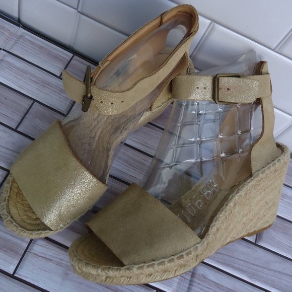 SIZE 9. J. CREW leather espadrilles wedge sandal. - Picture 1 of 16